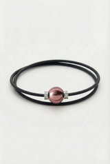 Bracelet Noir Absolu - Diamants - Lien Murano Pourpre light