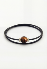 Bracelet Noir Absolu - Diamants - Lien Oeil de tigre