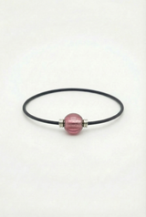 Bracelet Noir Absolu - Classique - Lien Murano Pourpre light