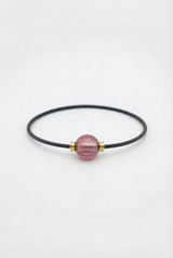 Bracelet Noir Absolu - Classique - Lien Murano Pourpre light