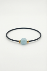 Armband Noir Absolu - Klassisch -  Zierverschluss Aquamarin