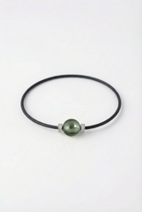 Bracelet Noir Absolu - Diamants - Lien Murano Tahiti