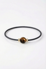 Bracelet Noir Absolu - Diamants - Lien Oeil de tigre