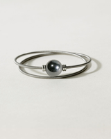 Liliflo_Bijoux femme interchangeable Swiss made_Bracelet double tour femme en spiral avec une pierre semi-précieuse Hématite