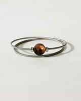 Liliflo_Bijoux femme interchangeable Swiss made_Bracelet double tour femme en spiral avec une pierre semi-précieuse Oeil de tigre