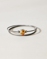 Liliflo_Bijoux femme interchangeable Swiss made_Bracelet diamant double tour femme en spiral avec murano Confetti