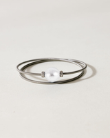 Liliflo_Bijoux femme interchangeable Swiss made_Bracelet diamant double tour femme en spiral avec Murano Cristal