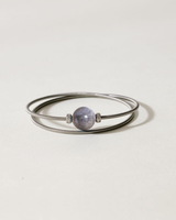 Liliflo_Bijoux femme interchangeable Swiss made_Bracelet diamant double tour femme en spiral avec une pierre semi-précieuse Labradorite