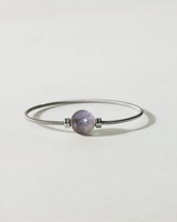 Liliflo_Bijoux femme interchangeable Swiss made_Bracelet simple tour femme en spiral avec une pierre semi-précieuse Labradorite