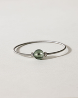 Liliflo_Bijoux femme interchangeable Swiss made_Bracelet diamant simple tour femme en spiral avec Murano Tahiti