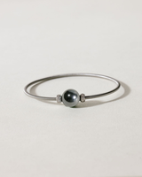 Liliflo_Bijoux femme interchangeable Swiss made_Bracelet diamant simple tour femme en spiral avec une pierre semi-précieuse Hématite