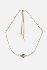 Collier interchangeable Swiss made - Collection Edelweiss Melanie Oesch - Collier couleur acier doré et Lien Murano Tahiti