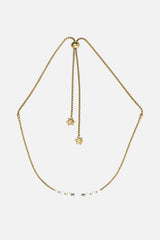 Collier interchangeable Swiss made - Collection Edelweiss Melanie Oesch - Collier couleur acier doré et perles de culture