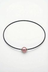 Collier Noir Absolu - Classique - Lien Murano Pourpre light