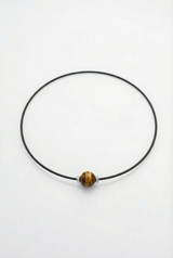 Collier Noir Absolu - Diamants - Lien Oeil de tigre