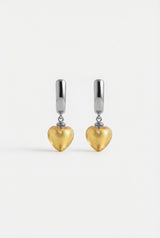 Boucles d'oreilles Iris - Coeur Murano or