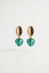 Boucles d'oreilles Giorgia - Coeur Murano lagune