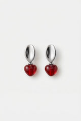 Boucles d'oreilles Giorgia - Coeur Murano rouge