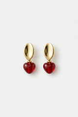 Boucles d'oreilles Giorgia - Coeur Murano rouge
