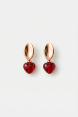 Boucles d'oreilles Giorgia - Coeur Murano rouge