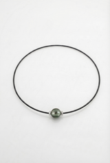 Collier Noir Absolu - Diamants - Lien Murano Tahiti