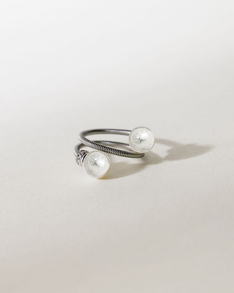 Bague diamant femme Swiss made avec Murano Cristal