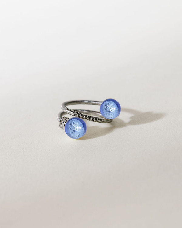 Bague diamant femme Swiss made avec Murano Neptune