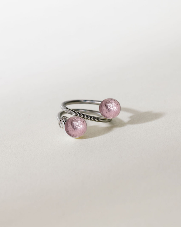 Bague diamant femme Swiss made avec Murano Pourpre Light