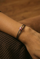 Bracelet Noir Absolu - Classique - Lien Murano Pourpre light