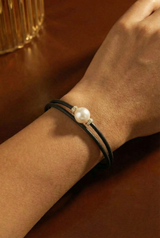 Armband Noir Absolu - Diamanten - Zierverschluss Perle Cumingii weiß