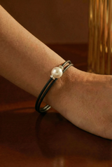 Armband Noir Absolu - Diamanten - Zierverschluss Perle Cumingii weiß