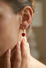 Boucles d'oreilles Iris - Coeur Murano rouge