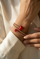 Bracelet Tango - Coeur Murano rouge