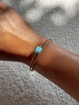 Bracelet Milonga - Murano Cube Bleu ciel