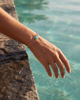 Bracelet Milonga - Murano Cube Bleu ciel