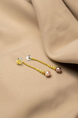 Liliflo - Boucles d'oreilles pendantes interchangeable Swiss made - Collection Edelweiss Melanie Oesch - Pendantes couleur acier avec perles de culture et Lien interchangeable pourpre light
