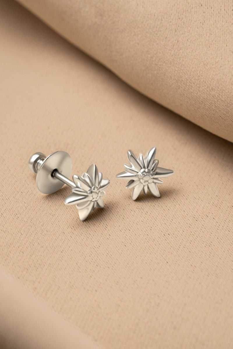 Liliflo - Clous d'oreilles interchangeable Swiss made - Collection Edelweiss Melanie Oesch - Couleur acier