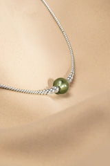Collier interchangeable Swiss made - Collection Edelweiss Melanie Oesch - Collier couleur acier et Lien Murano Tahiti