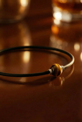 Collier Noir Absolu - Classique - Lien Oeil de tigre