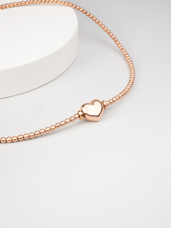 Liliflo - Bijoux interchangeables Swiss made - Collier Tango et Lien Coeur en couleur acier rosé