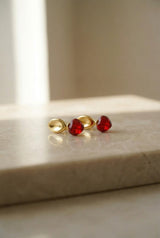 Boucles d'oreilles Giorgia - Coeur Murano rouge