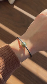 Bracelet Noir Absolu - Diamants - Lien Murano Tahiti
