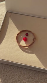 Bracelet Tango - Coeur Murano rouge