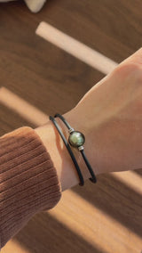 Bracelet Noir Absolu - Classique - Lien Murano Tahiti