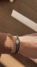 Armband Noir Absolu - Diamanten - Zierverschluss Perle Cumingii weiß
