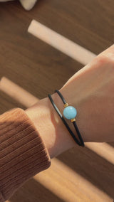 Armband Noir Absolu - Klassisch -  Zierverschluss Aquamarin