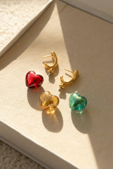 Boucles d'oreilles Giorgia - Coeur Murano lagune