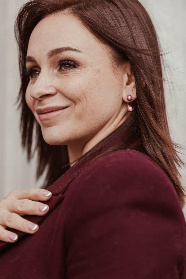 Boucles d'oreilles Karine - Murano Pourpre light