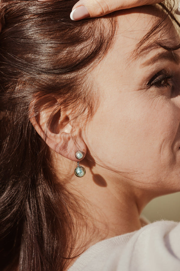 Boucles d'oreilles Karine - Murano Tahiti light